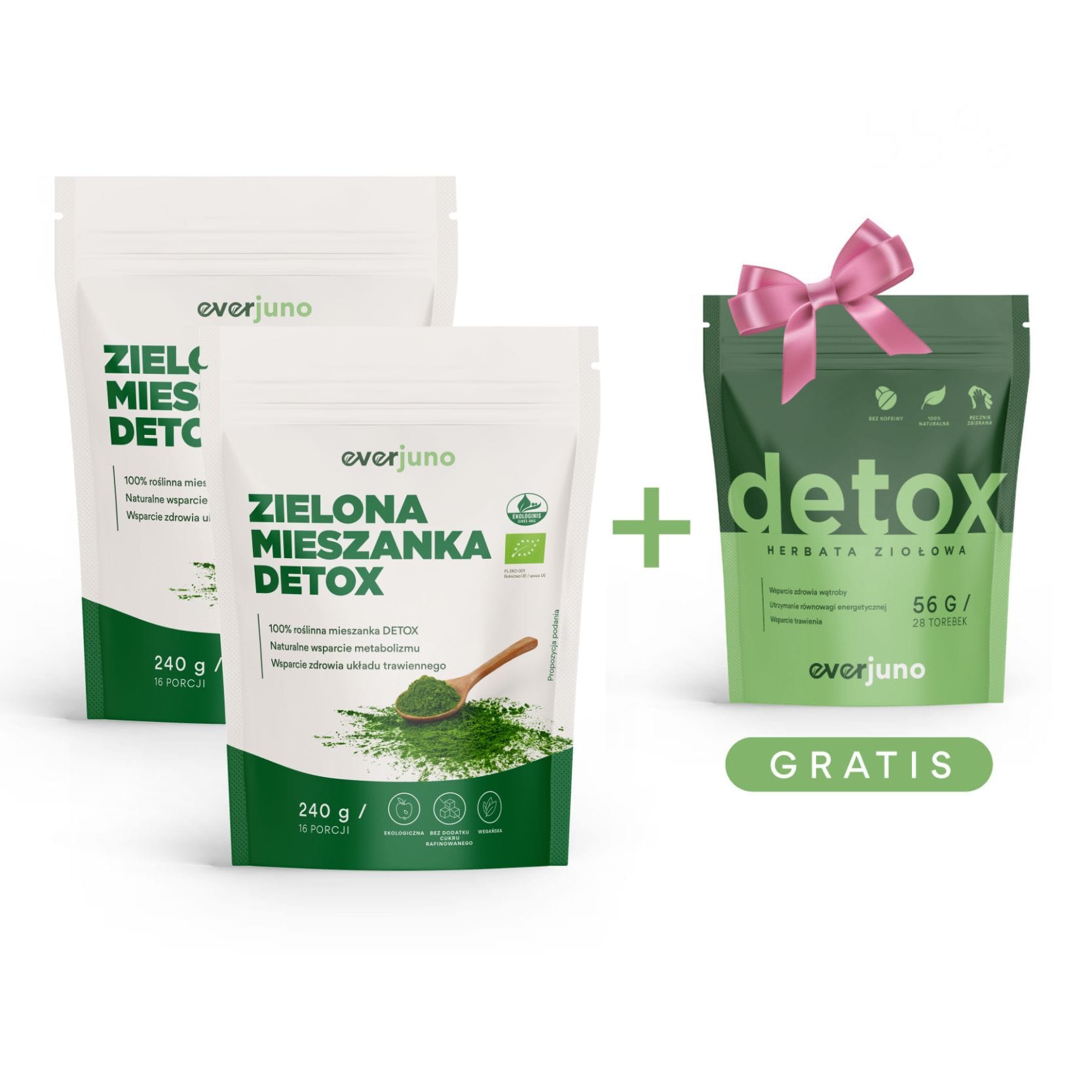 Produktai su nuolaida (8) 2x Zielone Koktajle Detox + Detox herbata na trawienie GRATIS - obrazek 1